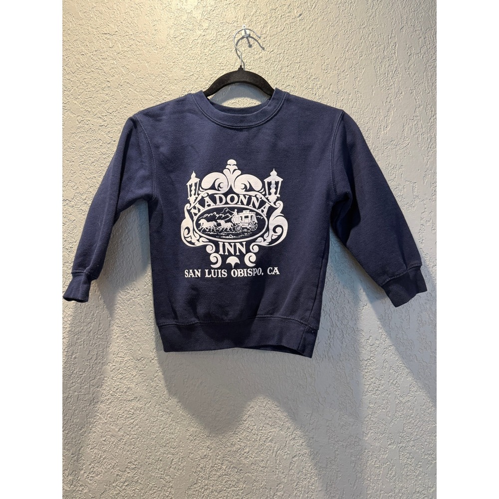 Kids‎ MV Sport Madonna Inn Sweatshirt Navy Blue Graphic Long Sleeve Size XS